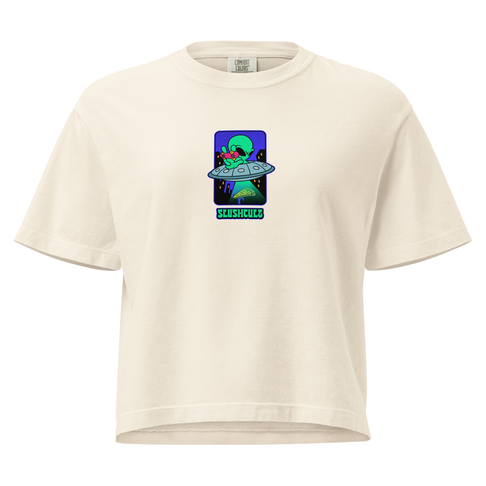 TAKE ME BOXY CROP Tees Slushcult Ivory S Slushcult