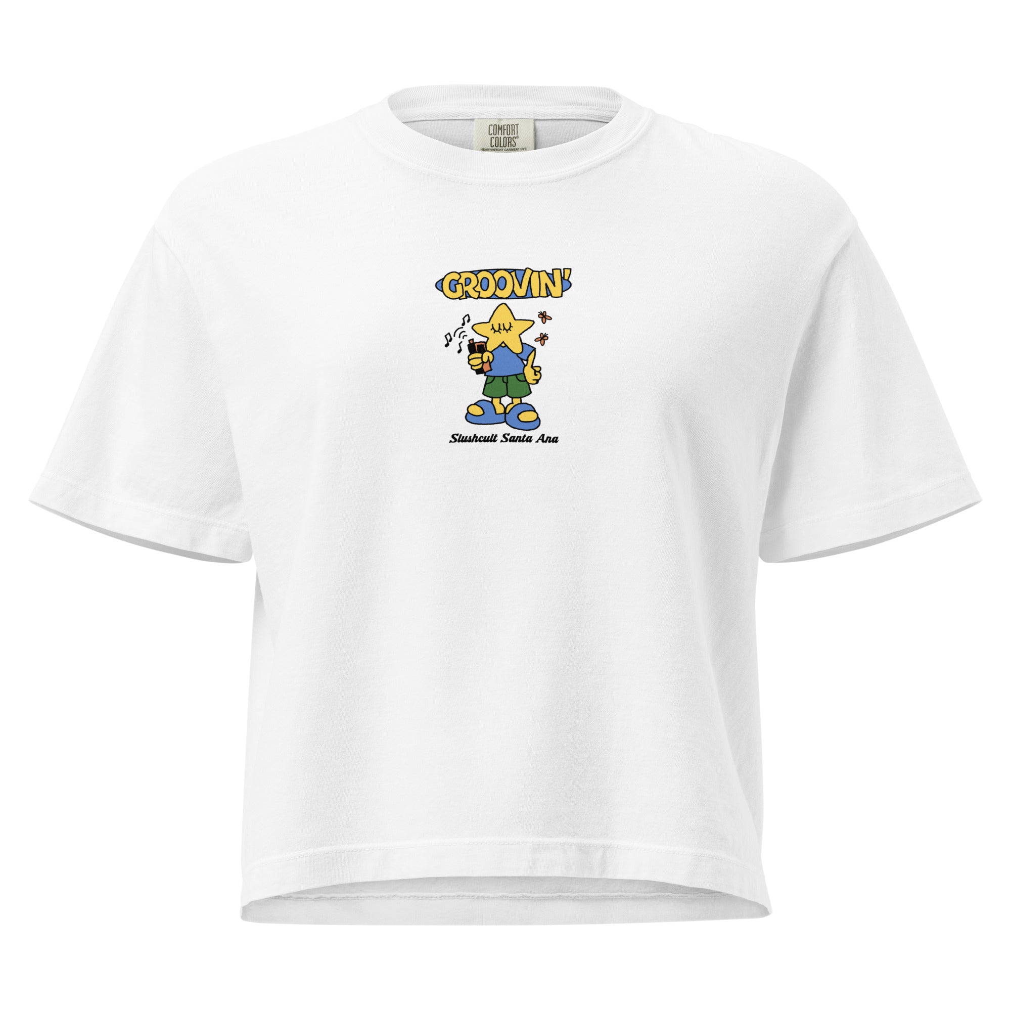 GROOVIN BOXY CROP Tees Slushcult White S Slushcult