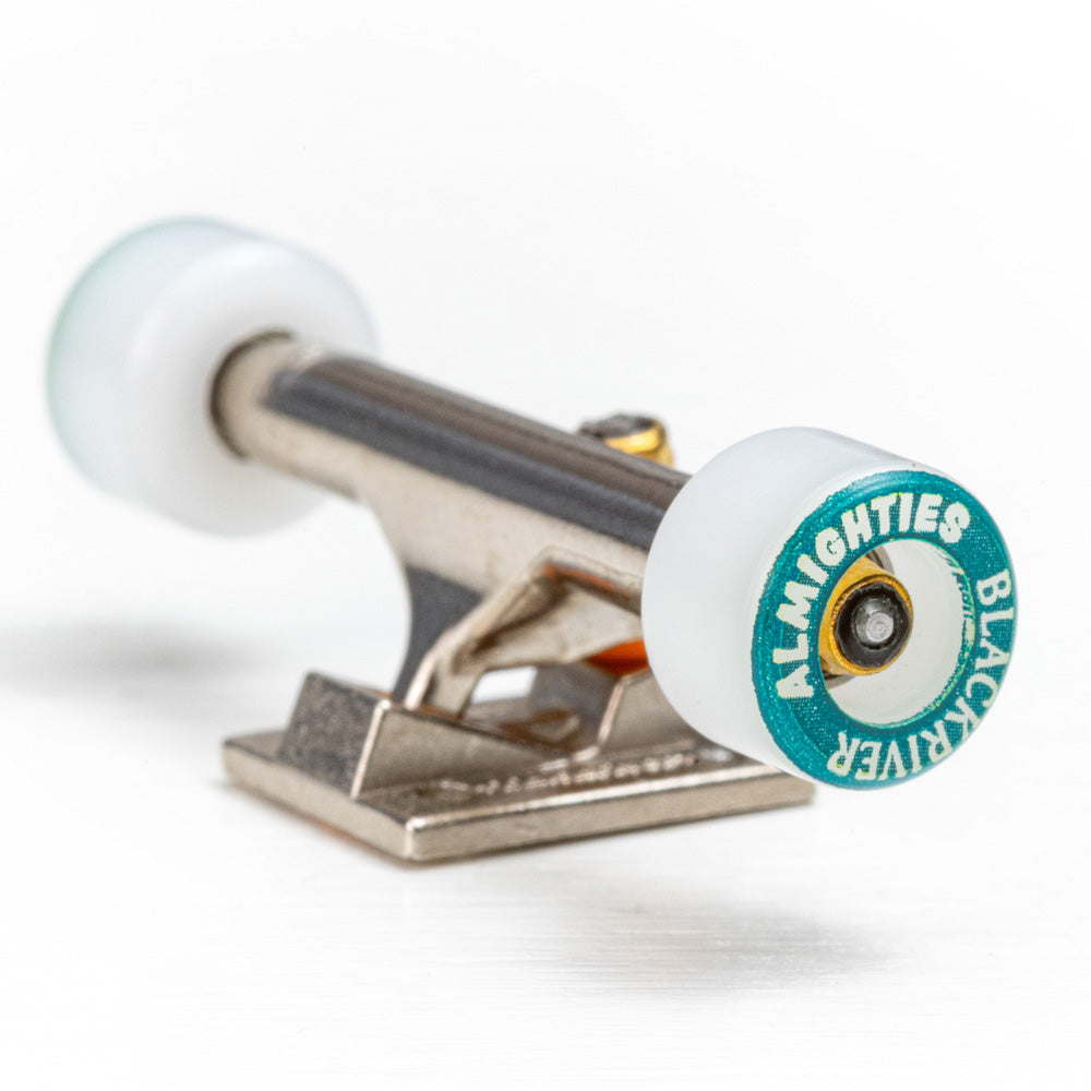 Blackriver Wheels "Almighties" White/Teal Fingerboard Wheels Blackriver    Slushcult