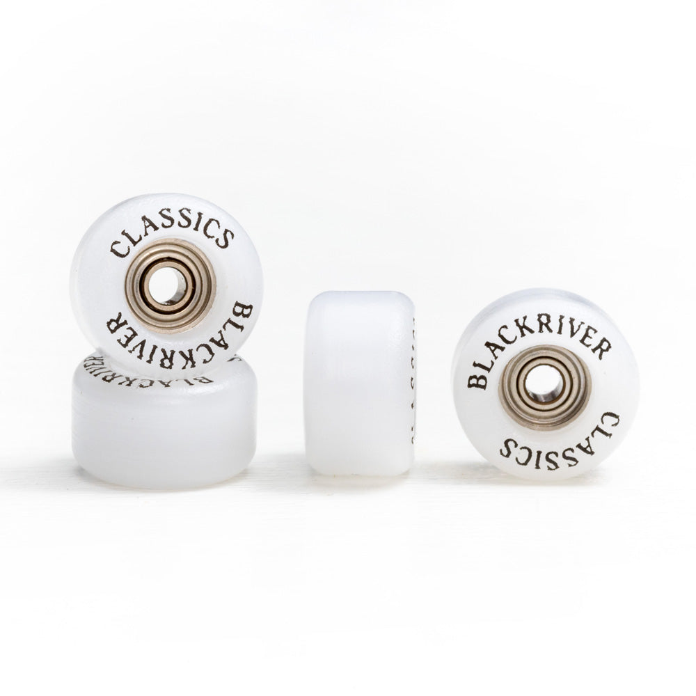 Blackriver Wheels "Classics" White/White Fingerboard Wheels Blackriver    Slushcult