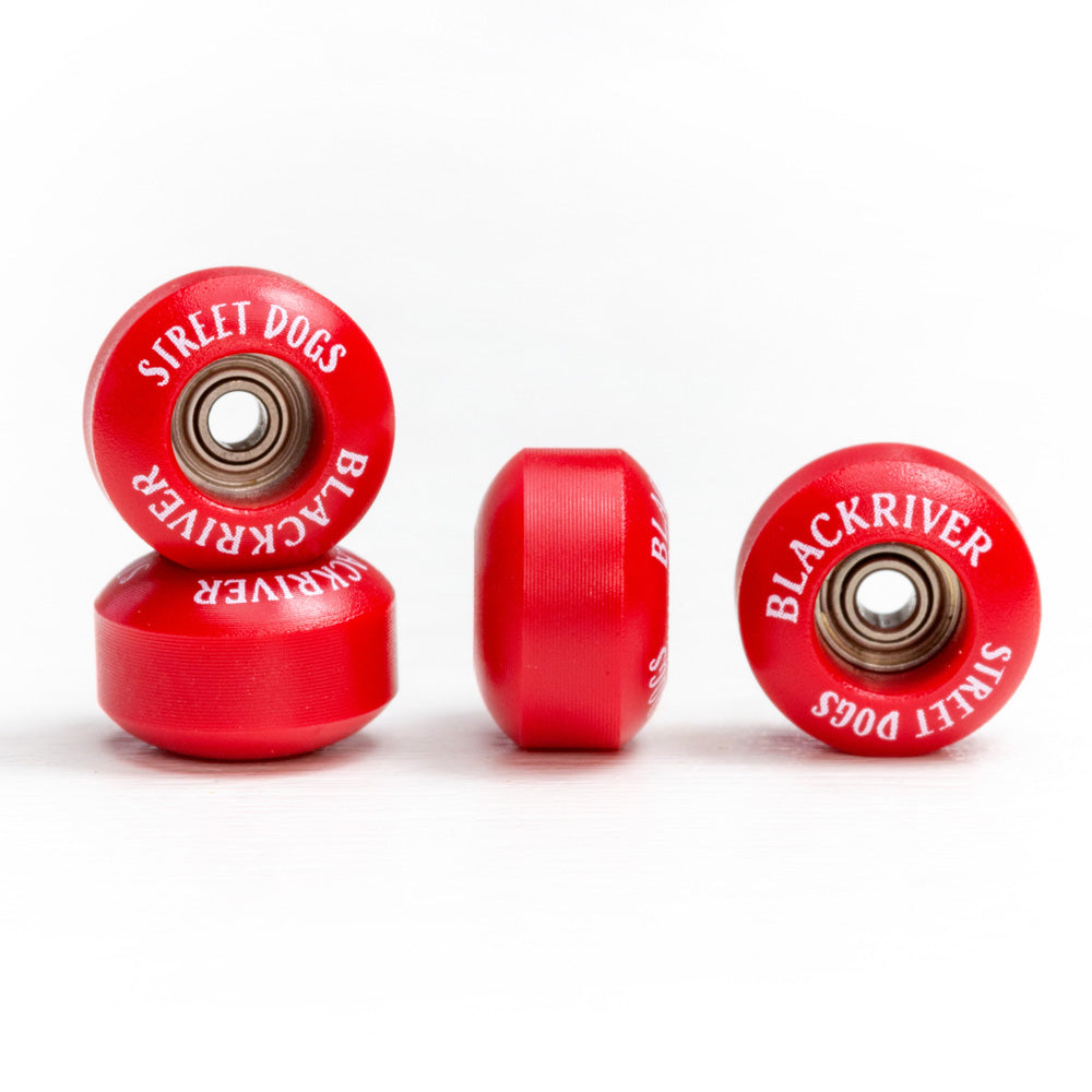 Blackriver Wheels "Street Dogs" Red Fingeboard Wheels Blackriver    Slushcult