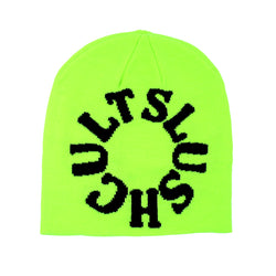 Full Circle Skull Cap Beanie (Neon Yellow) headwear Slushcult    Slushcult
