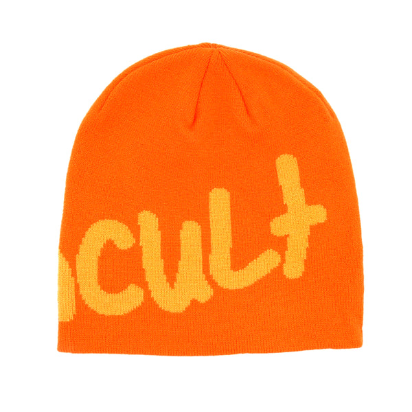 Scribble Skull Cap Beanie (Orange) headwear Slushcult    Slushcult