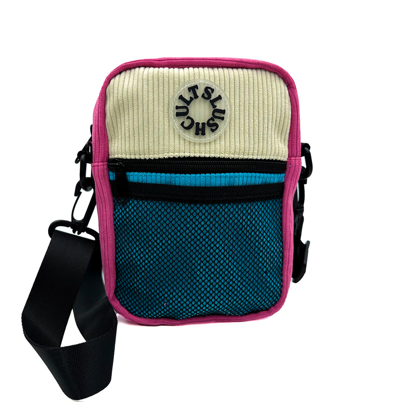 Anywhere Side Bag "Pink/Blue" Corduroy Accessories Slushcult    Slushcult