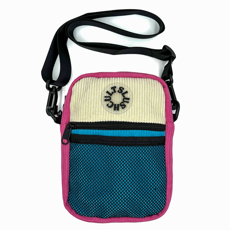 Anywhere Side Bag "Pink/Blue" Corduroy Accessories Slushcult    Slushcult
