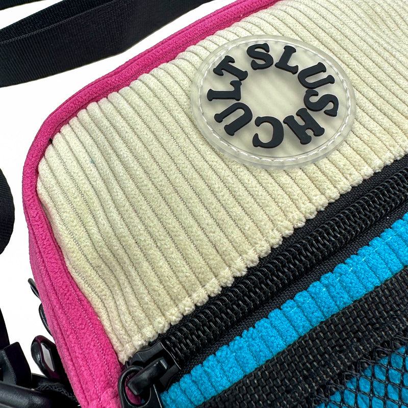 Anywhere Side Bag "Pink/Blue" Corduroy Accessories Slushcult    Slushcult