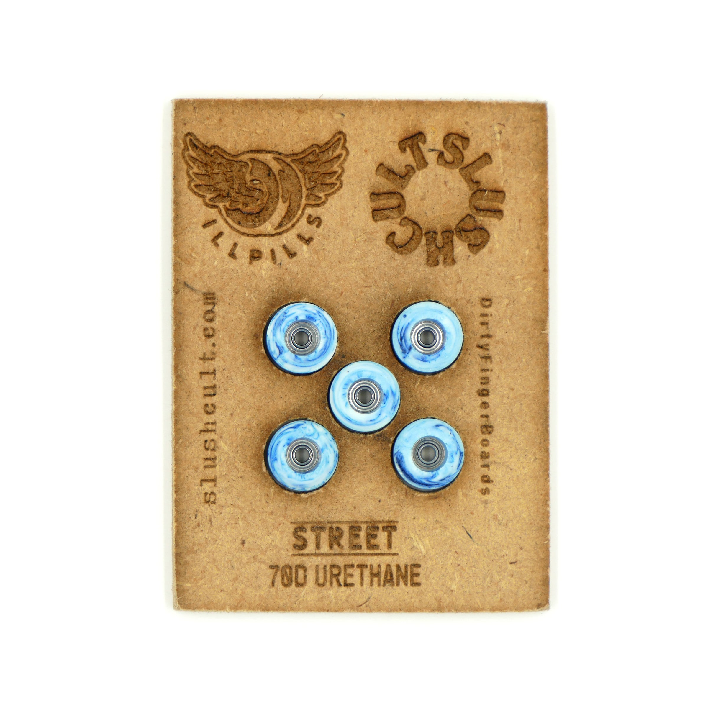 DirtyFB illpills Street Shape Blue Swirl Fingerboard Wheels dirty fb    Slushcult